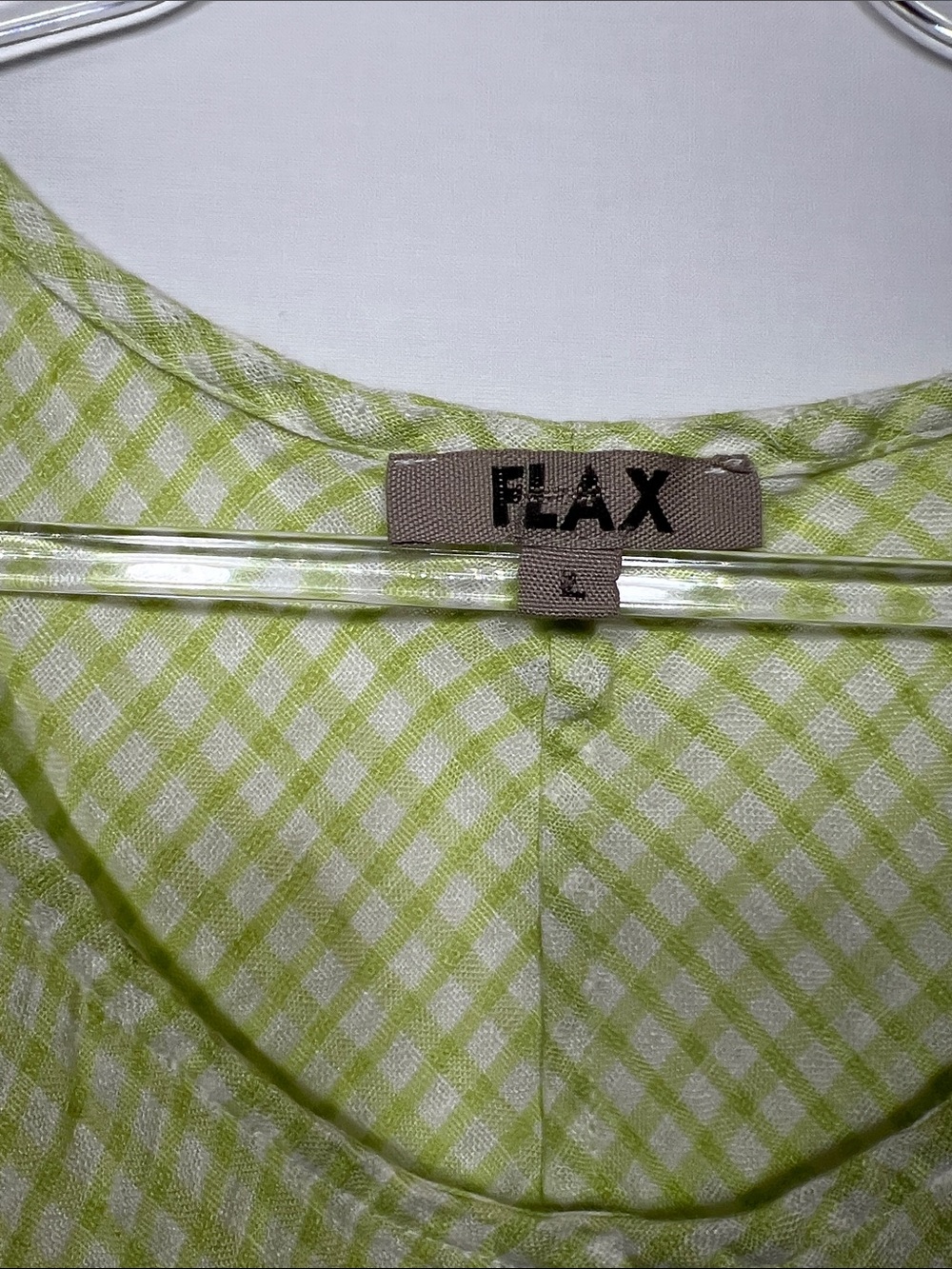 FLAX Light Green Sleeveless V-Neck Tunic Top - Picture 2 of 10
